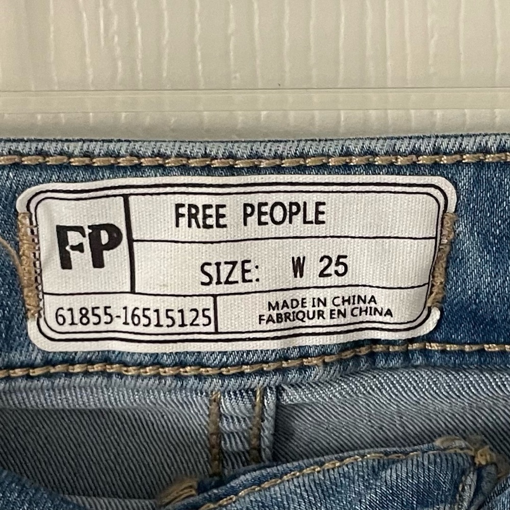 Free People Blue Flare Wide Leg Jeans - Picture 3 of 3